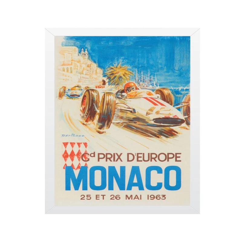 تابلو مدل 1963 چاپ جایزه بزرگ موناکو هنر مسابقه اتومبیل رانی