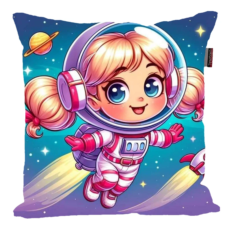 کوسن پاد آفرین مدل فضانورد سیاره منظومه شمسی موشک آدم فضایی کد PK401494 سایز 40*40 سانتی متر