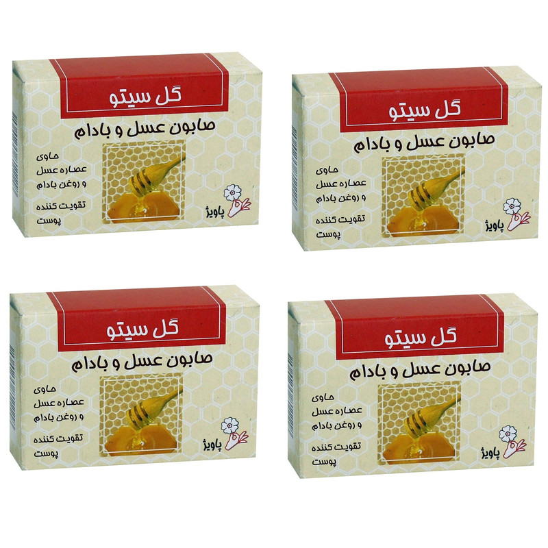 صابون شستشو گل سیتو مدل عسل و بادام وزن 125 گرم مجموعه 4 عددی صابون شستشو گل سیتو مدل عسل و بادام وزن 125 گرم مجموعه 4 عددی