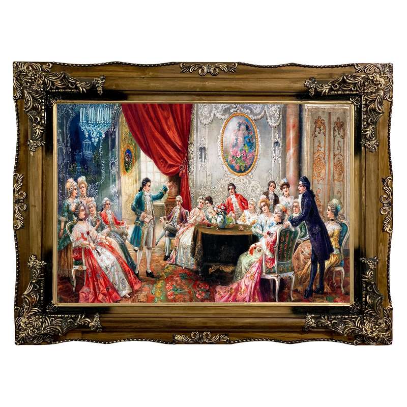 تابلو فرش ماشینی طرح دستبافت مدل مهمانی فرانسوی کد 8762 تابلو فرش ماشینی طرح دستبافت مدل مهمانی فرانسوی کد 8762