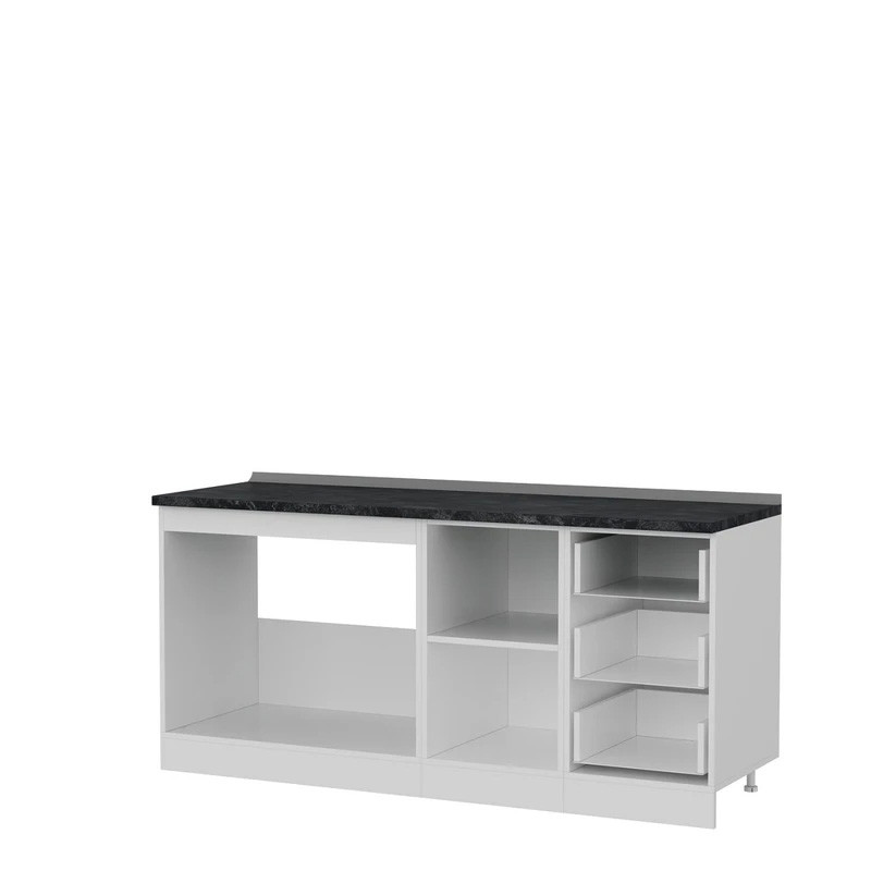 کابینت زمینی فلفور کابینت مدل 180 cm مجموعه 3 عددی