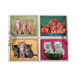 تمبر یادگاری مدل گربه کد bc-1504 مجموعه 4 عددی