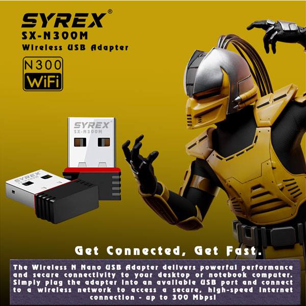 کارت شبکه بی سیم USB سایرکس مدل SX-N300M