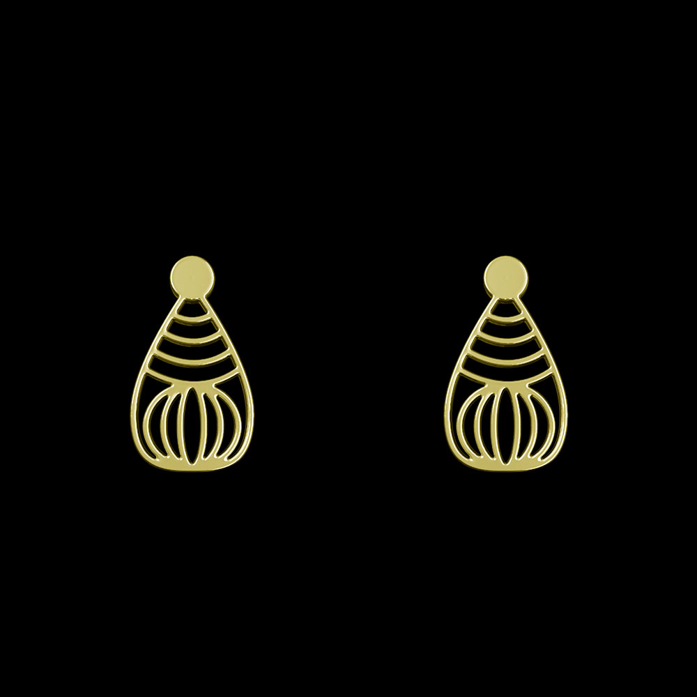 گوشواره طلا 18 عیار زنانه مدوپد مدل هندسی کد GA1-10332