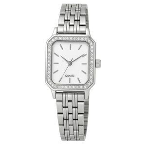 ساعت مچی عقربه‌ای کوارتز زنانه مدل لوکس کلاسیک بند طرح بافت قاب دور نگین کد ۲