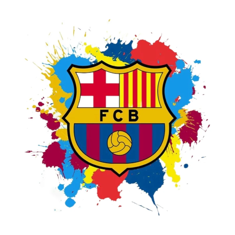 استیکر پارچه و لباس پاد آفرین مدل برچسب DTF طرح بارسلونا سایز بزرگ 