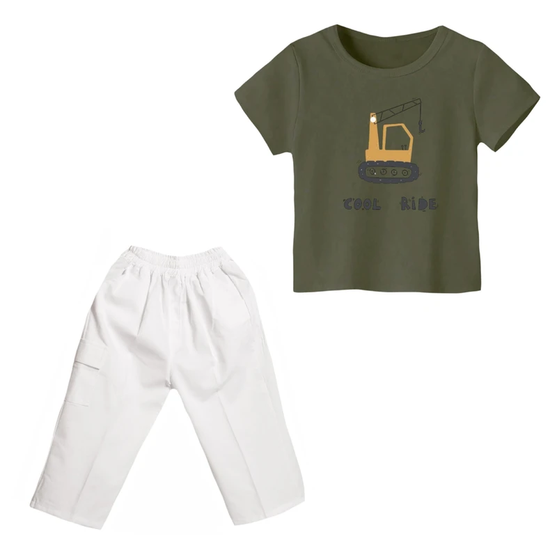 ست تی شرت و شلوارک پسرانه مدل ماشین کد 9