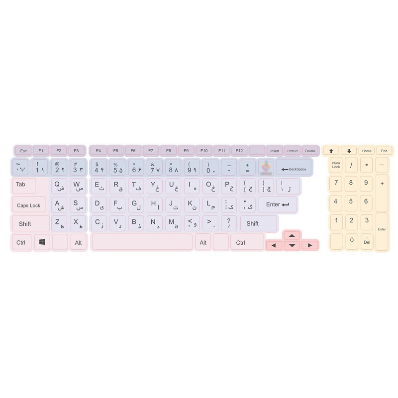 برچسب کیبورد حروف فارسی کد 035