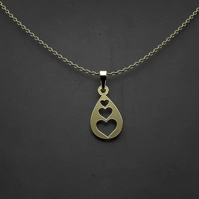 گردنبند طلا 18 عیار زنانه مدوپد مدل  طرح قلب کد FF1036