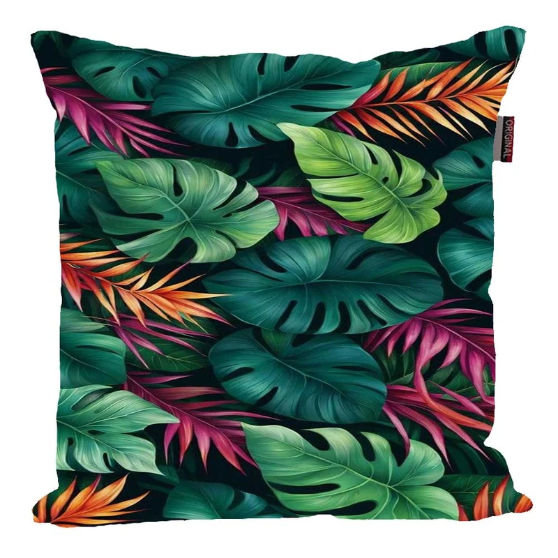 کوسن پاد آفرین مدل فانتزی طرح برگ رنگی کد p1291