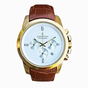 ساعت مچی عقربه‌ای مردانه رومانسون مدل سه موتور فعال کورنوگراف بند چرمی 