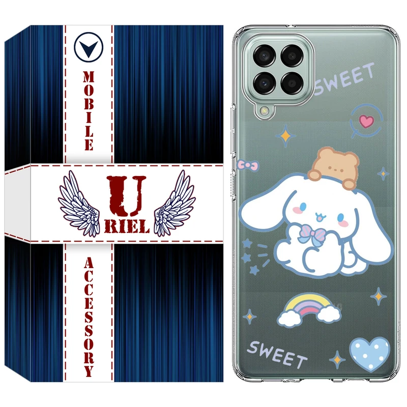 کاور یوریل قاب مدل Clear کد 24 طرح خرگوش بامزه مناسب برای گوشی موبایل سامسونگ Galaxy A12 / A12 Nacho / M12 / F12