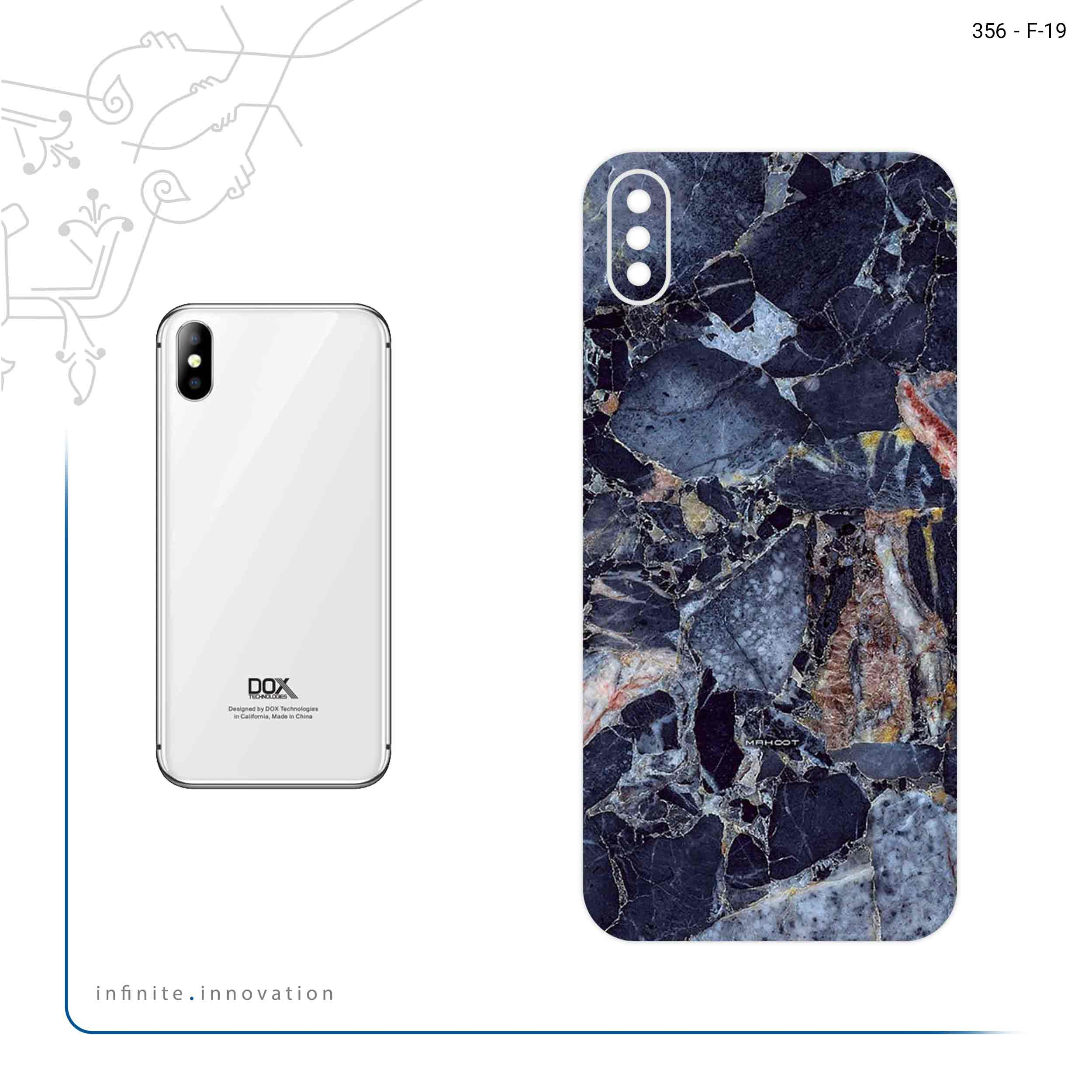 برچسب پوششی ماهوت مدل Broken black marble مناسب برای گوشی موبایل داکس Botlex 2