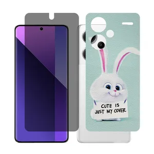 Glass Together model privacy Screen Protector Suitable for Xiaomi Redmi Note 13 Pro Plus Mobile Phone with Back cover sticker