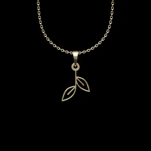 گردنبند طلا 18 عیار زنانه مدوپد مدل برگ کد L2-1-1234