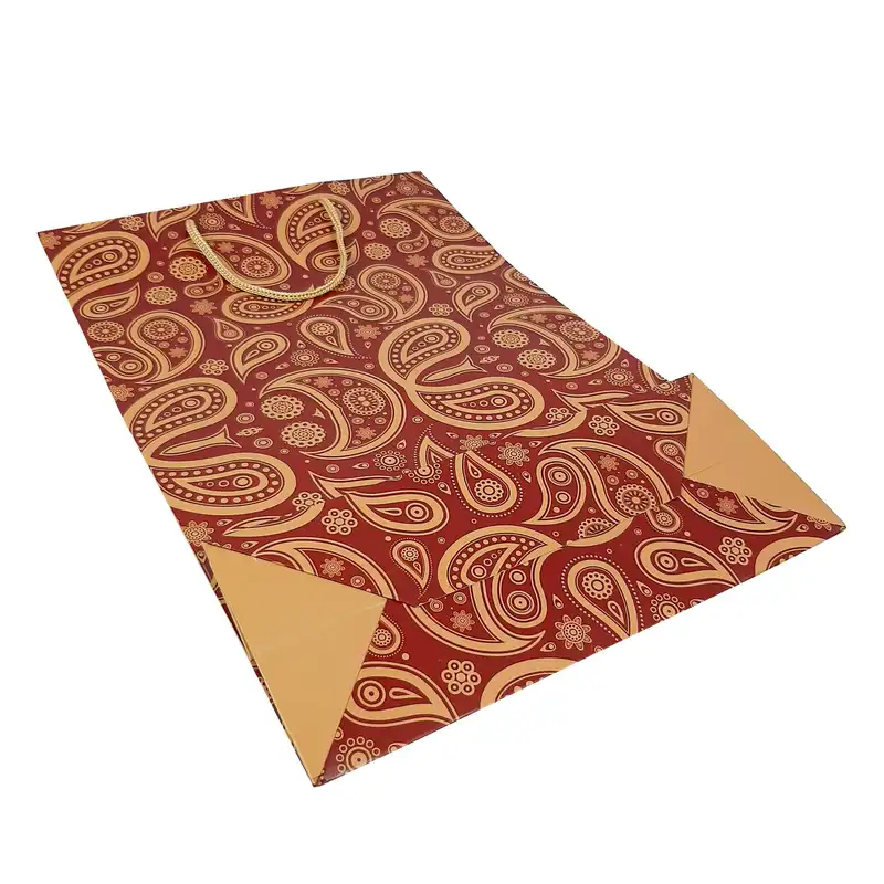 ساک هدیه مدل گلاسه طرح ترمه کد G130-33.10.23