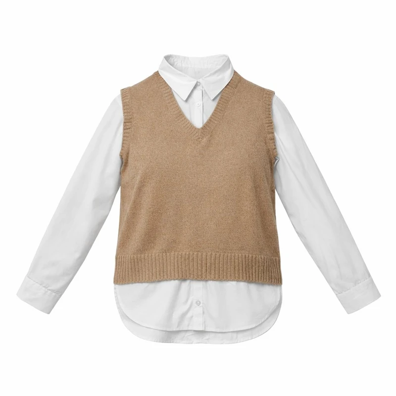 پلیور یقه برگردان زنانه مدل نازلی