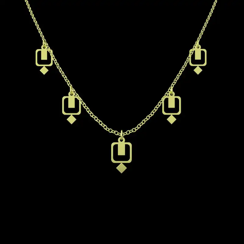 گردنبند طلا 18 عیار زنانه مدوپد مدل هندسی کد RNA10325