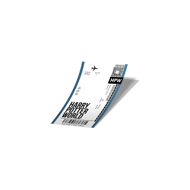 استیکر لپ تاپ لولو طرح بلیط هواپیما به دنیای هری پاتر BOARDING PASS TO HARRY POTTER WORLD کد 780