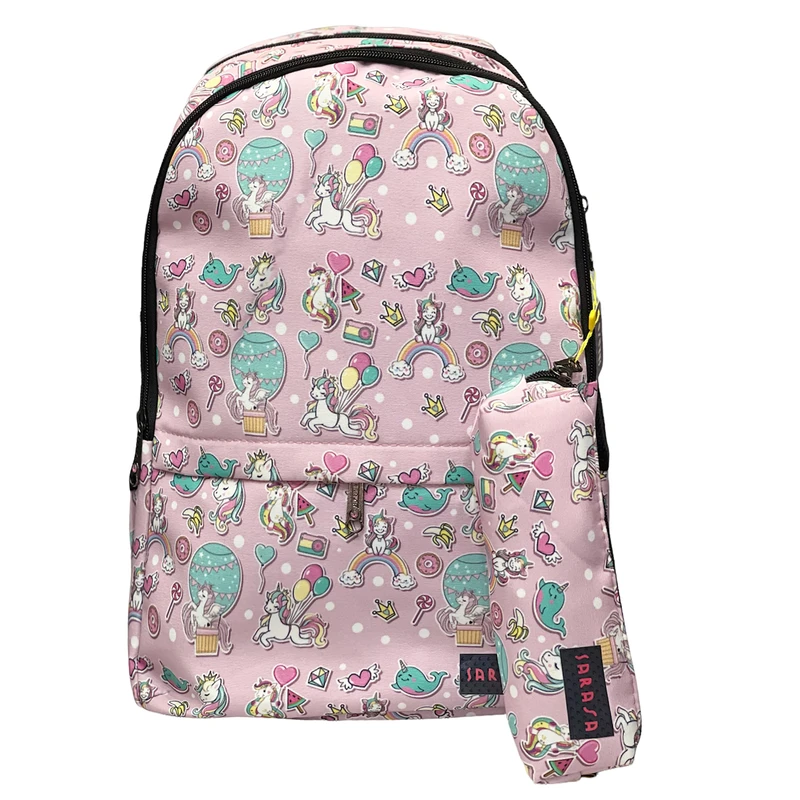 کوله پشتی ساراسا طرح یونیکورن مدل Unicorn 13 به همراه جامدادی