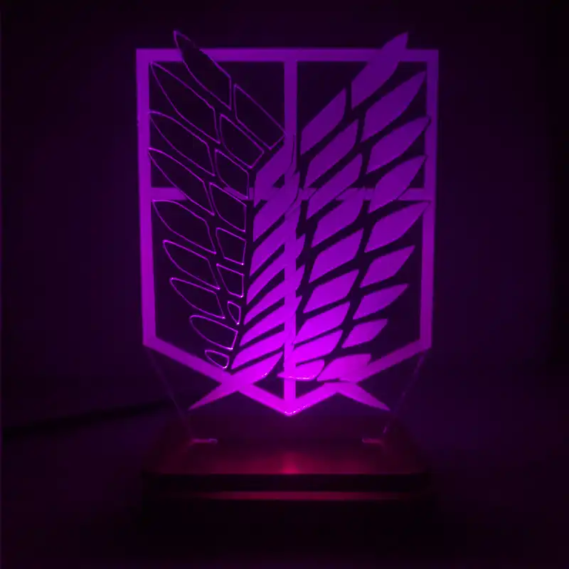 چراغ خواب طرح لوگو گروه شناسایی انیمه attack on titan مدل کلید دار