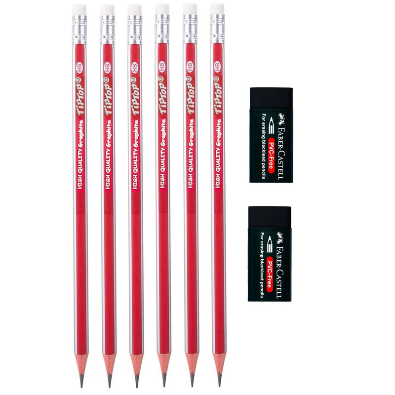 پاک کن فابر کاستل مدل کمان به همراه مداد مجموعه 8 عددی