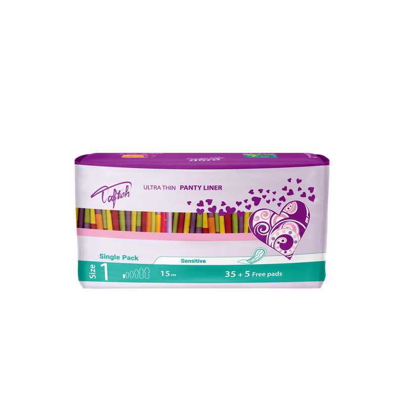 نوار بهداشتی تافته مدل خیلی نازک مناسب پوست های حساس بسته 40 عددی