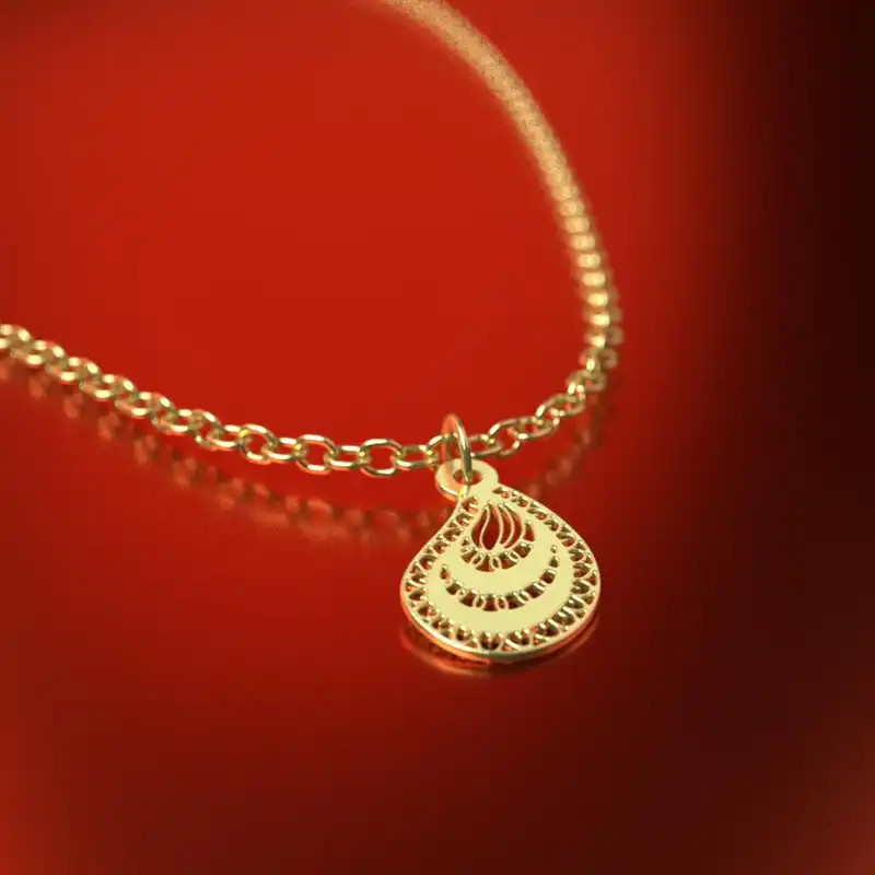گردنبند طلا 18 عیار زنانه مدوپد مدل هندسی کد RNA10074
