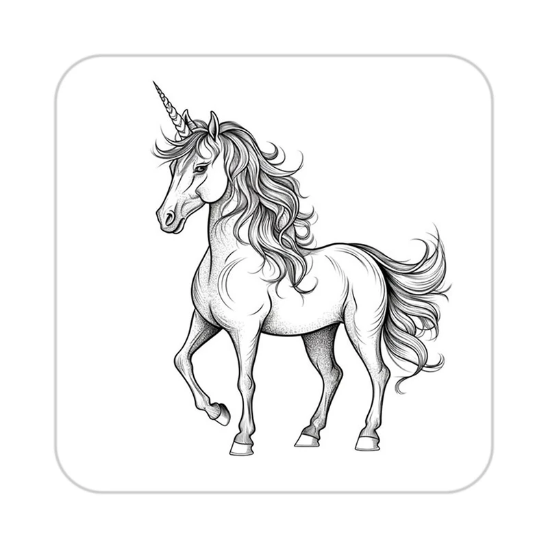 زیر لیوانی کاکتی طرح اسب تک شاخ و یونیکورن مدل mp31105