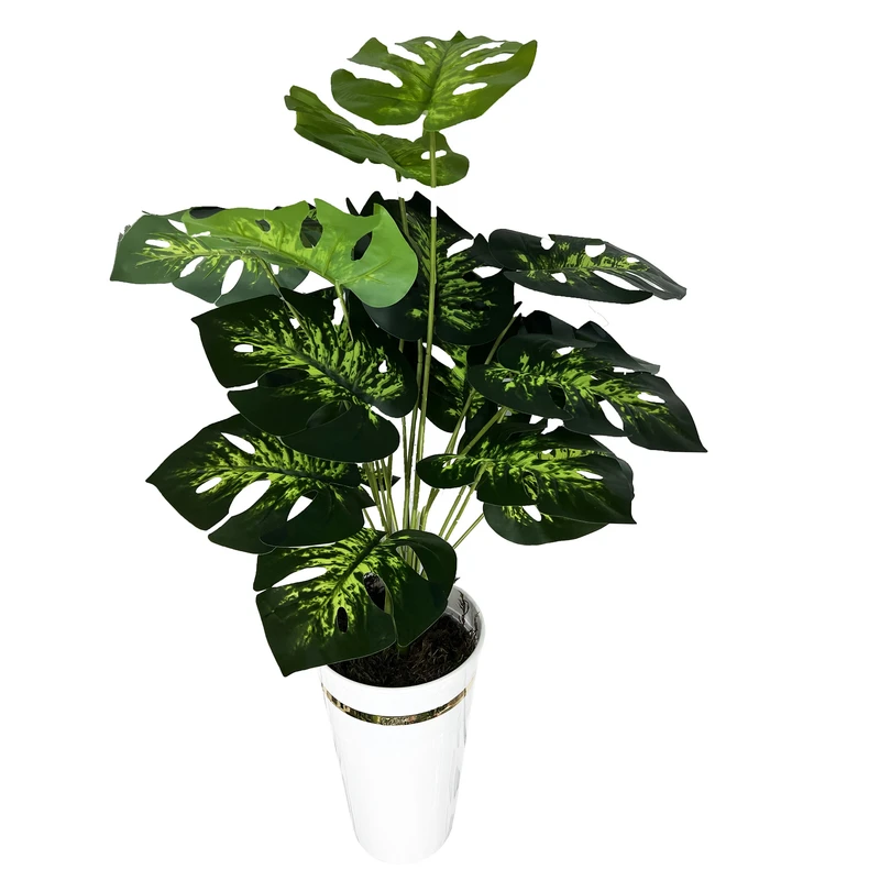 گلدان به همراه گل مصنوعی مدل انجیری ابلق 18bargi