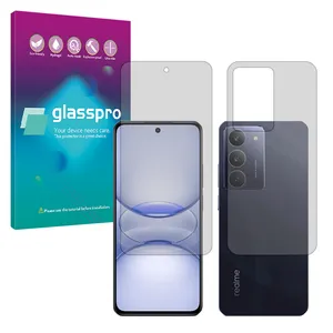 Glass Pro Hydrogel model Transparent Screen Protector for Realme C75x mobile phone along with the back protector