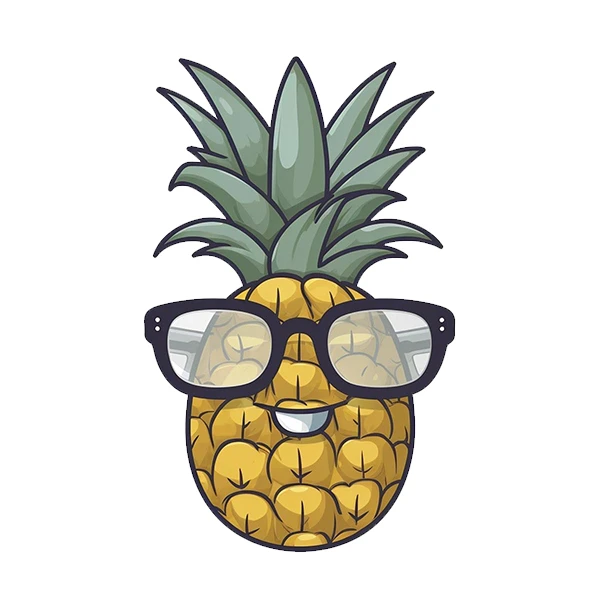 استیکر پارچه و لباس پاد آفرین طرح کارتونی آناناس کد 5456