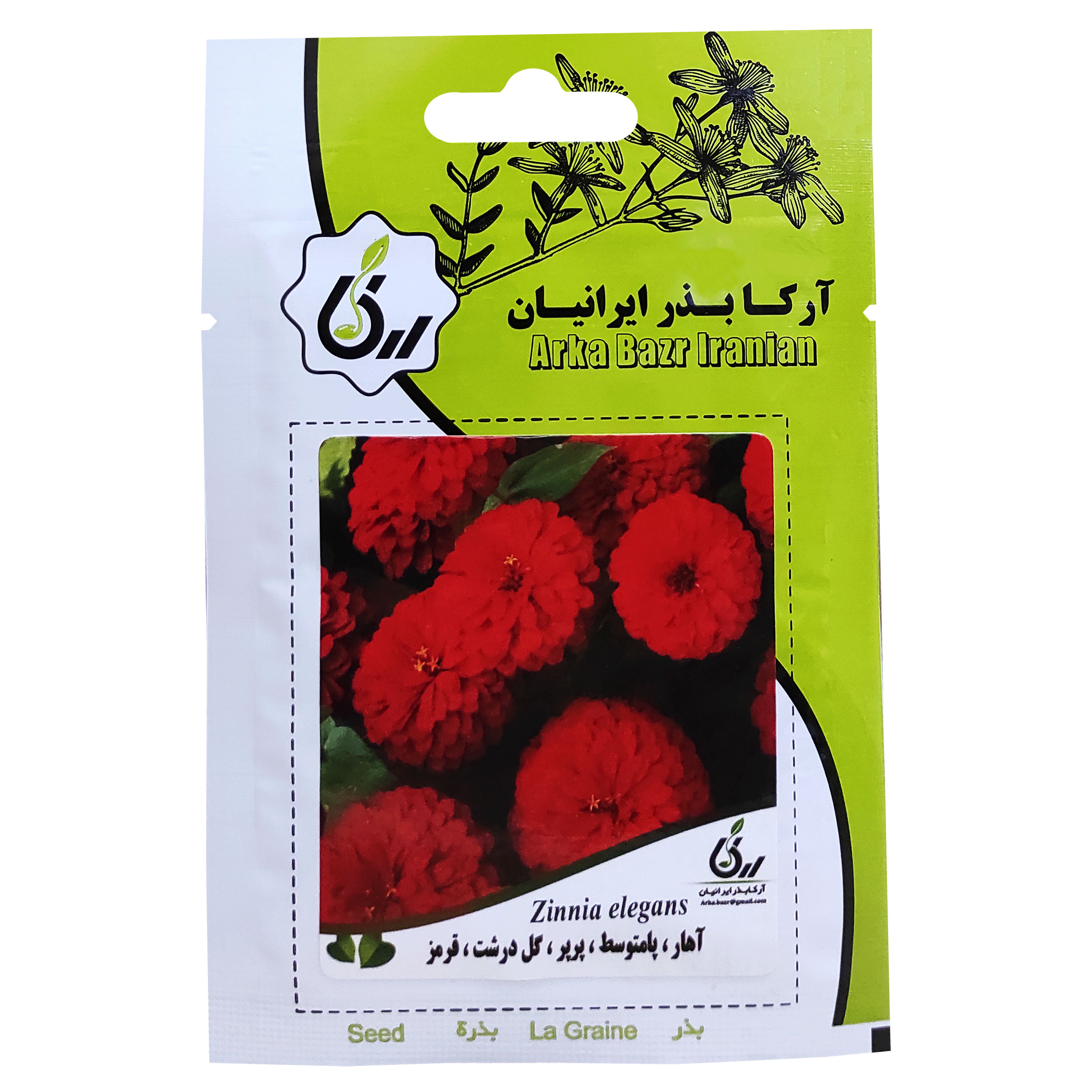 بررسی و {خرید با تخفیف}                                     	 بذر گل آهار پامتوسط پرپر گل درست قرمز آرکا بذر ایرانیان کد ARK-063                             اصل