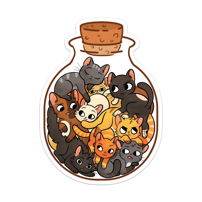 استیکر لپ تاپ مدل تنگ پر از گربه کد 1135