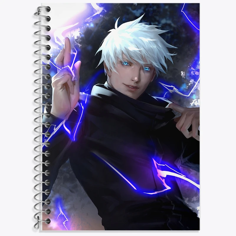 دفتر زبان 50 برگ خندالو مدل سه خط طرح گوجو ساتورو انیمه جوجوتسو کایزن کد F757