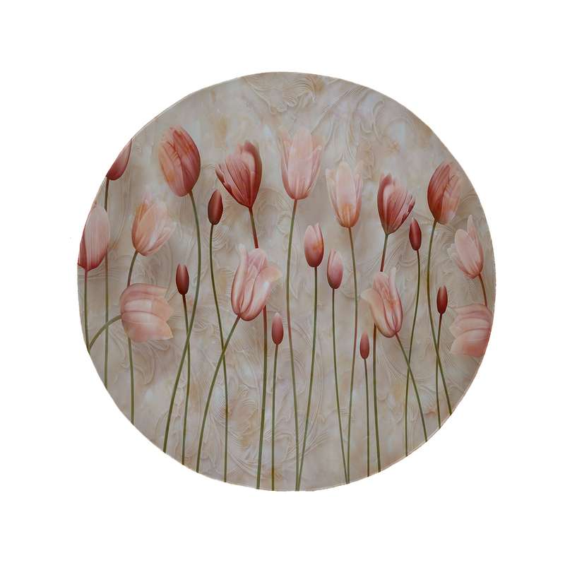 پادری مدل دایره طرح لاله کد 6108 سایز 90 × 90 سانتی متر