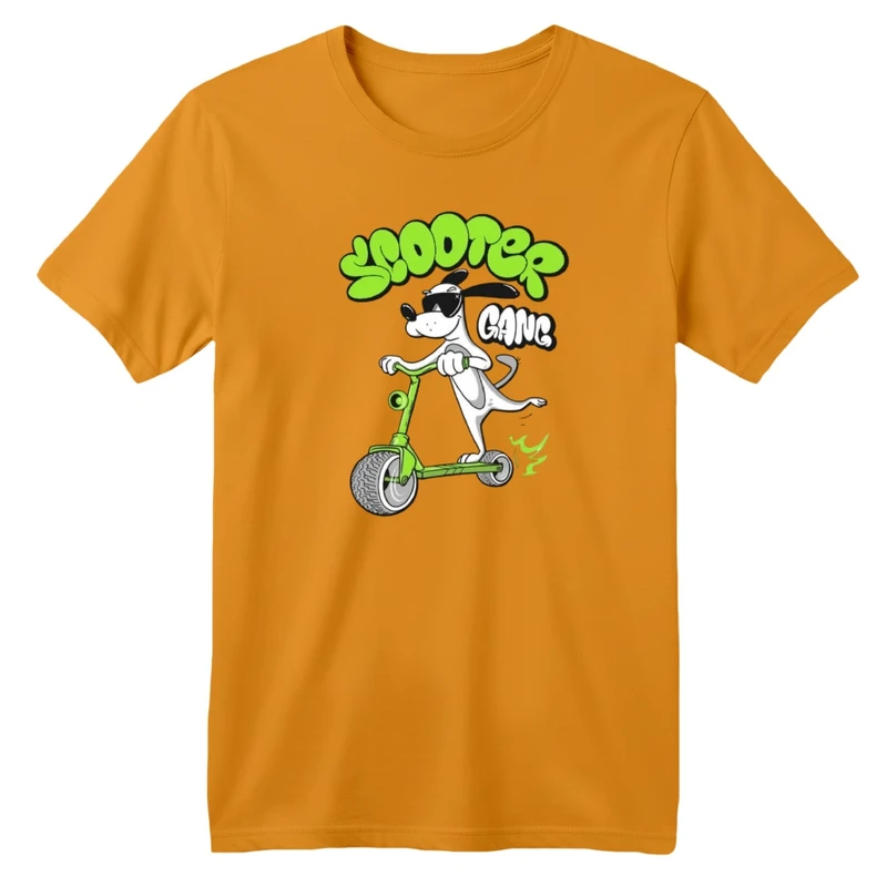 تی‌شرت آستین کوتاه لانگ بچگانه مدل سگ و اسکوتر