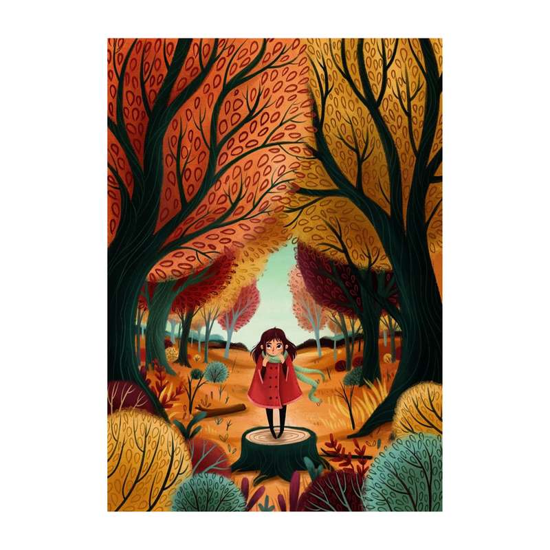 کارت پستال ماهتاب طرح دختر جنگل کد 2938