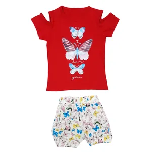 ست تی شرت و شلوارک دخترانه کد Z048