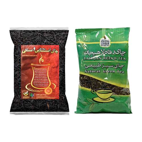 چای سبز رفاه لاهیجان - 250 گرم و چای قلم سنتی لاهیجان - 250 گرم