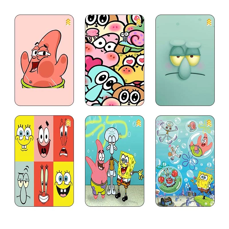 استيکر کارت کارنيکا طرح باب اسفنجی spong bob کد 16555 مجموعه 6 عددی