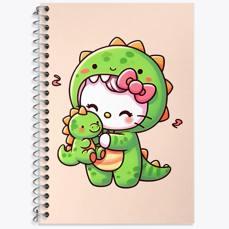 دفتر زبان 50 برگ خندالو مدل دو خط طرح هلو کیتی (Hello Kitty) کد F7582