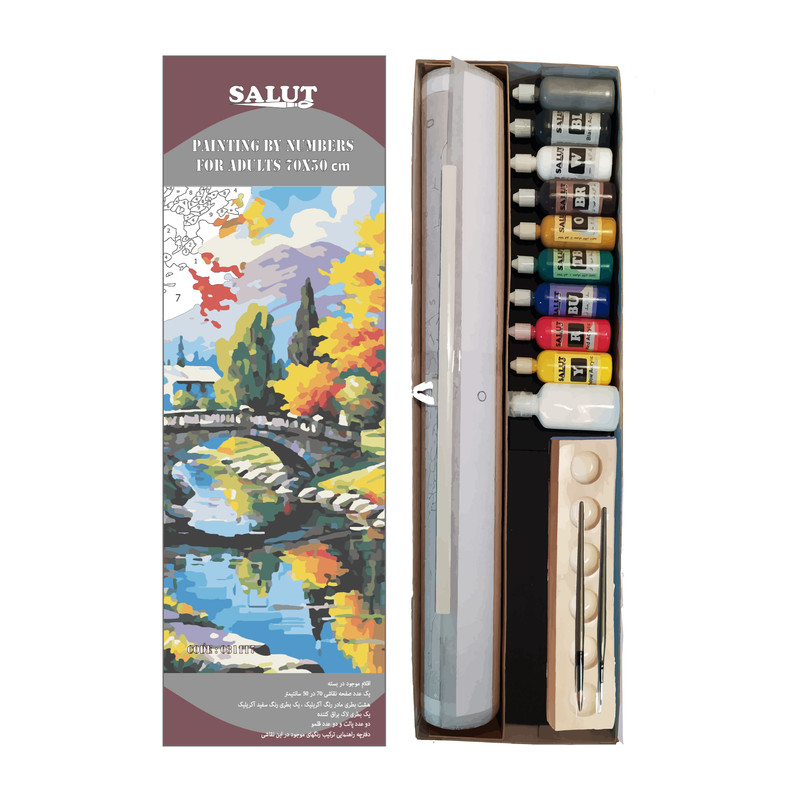 بسته رنگ آمیزی سالوت مدل آکرولیک کد 031117 مجموعه 18 عددی