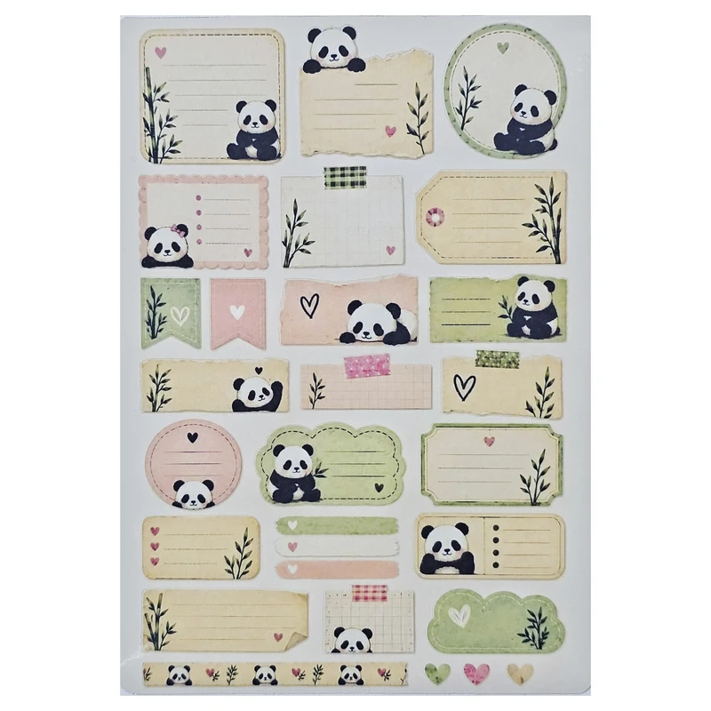 برچسب طرح برش خورده بولت ژورنال مدل Panda tags A5