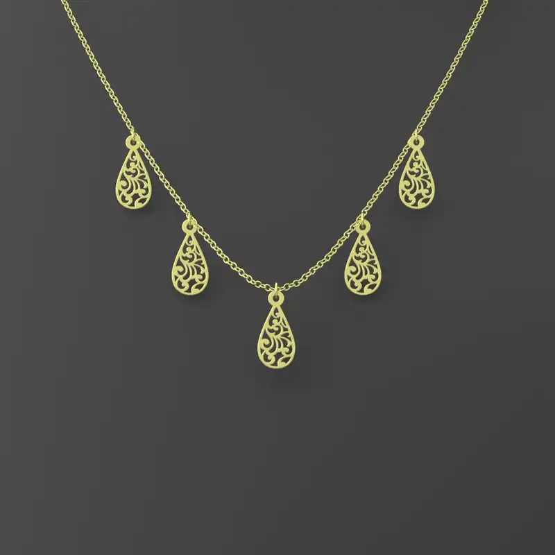 گردنبند طلا 18 عیار زنانه مدوپد مدل اسلیمی کد RNA15300