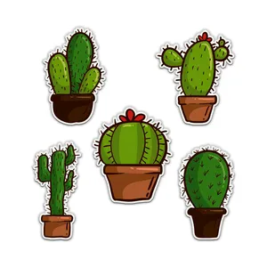 استیکر لپ تاپ طرح کاکتوس بسته 5 عددی