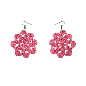 گوشواره دست دوز زنانه مدل قلاب بافی کد Gosh - 005