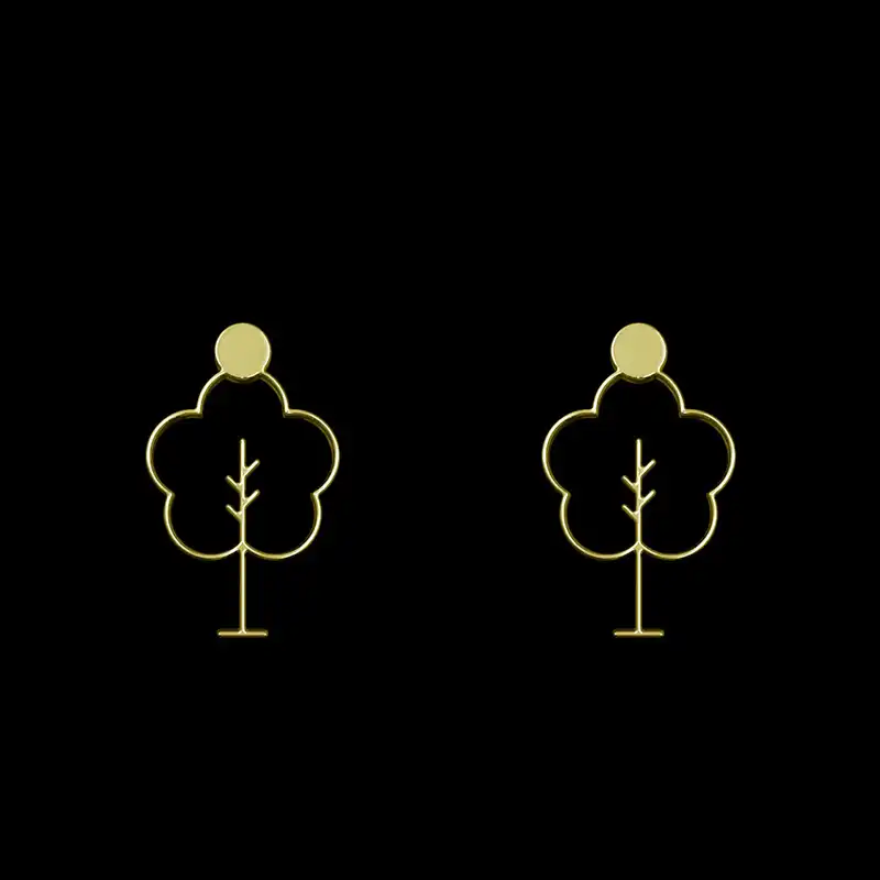 گوشواره طلا 18 عیار زنانه مدوپد مدل درخت کد GA1-15766