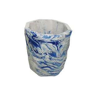  گلدان سنگی طرح استوانه ای رگه دار کد R-221