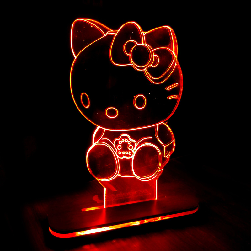 چراغ خواب مدل بالبینگ سه بعدی طرح کیتی kitty کد 2039